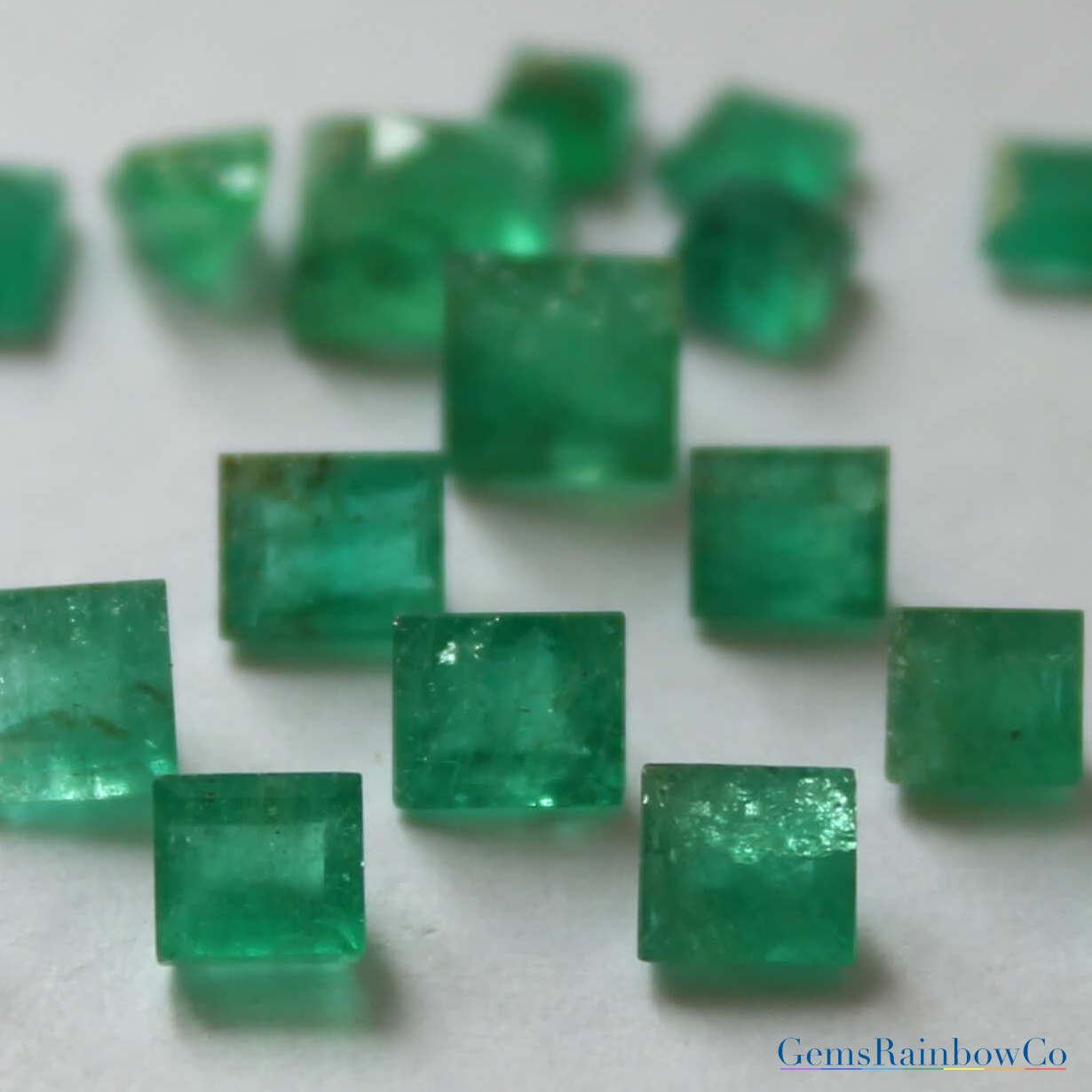 Emerald Square 3mm to 5mm-457 Loose gemstone | GemsRainbowCo