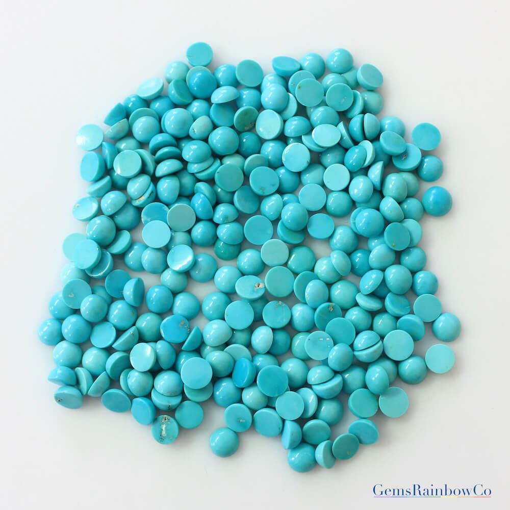 Natural 5 mm Turquoise Round Cabochons Sleeping beauty Arizona mines ...