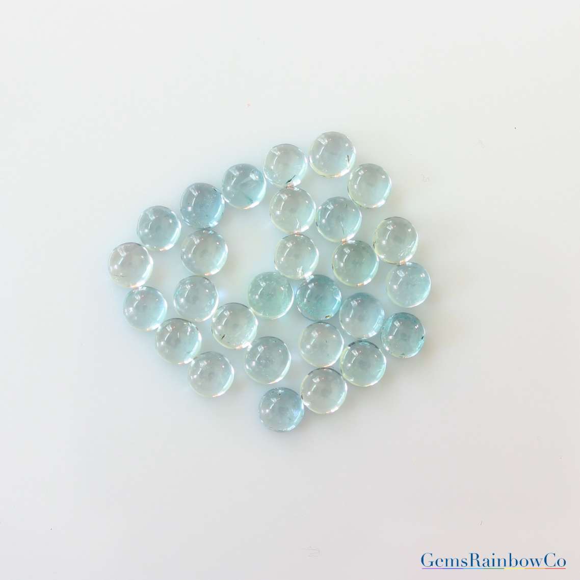 _Cabochon_5_mm_AA_14 Aquamarine Stone Round