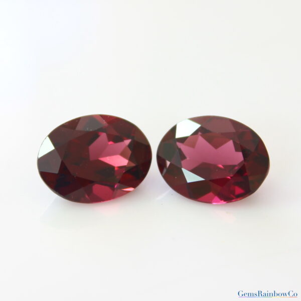 raspberry rhodolite Garnet pair 13x10mm gems