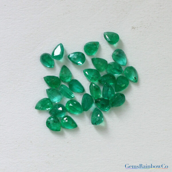 Natural Emerald Pear and Oval