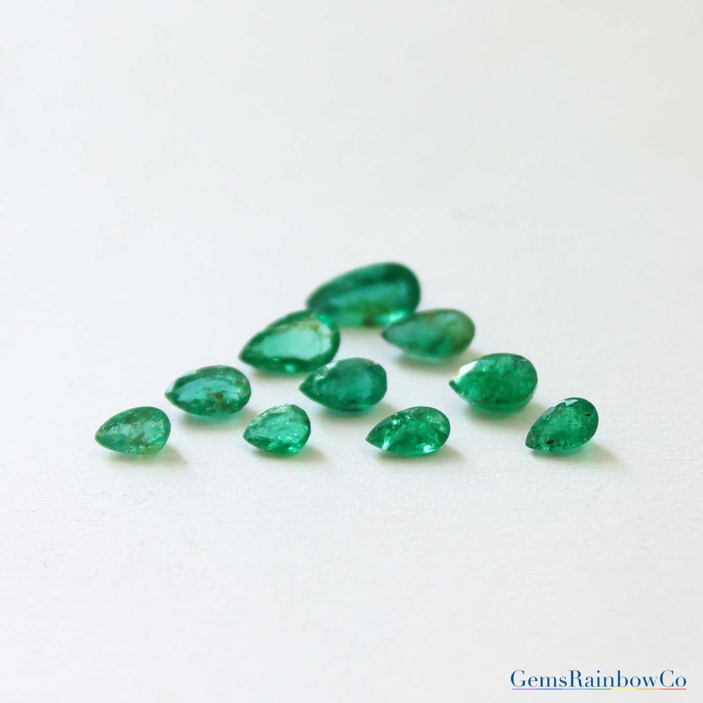 Natural Emerald Pear Shape AA 2024 Quality Loose Gemstone Available from - 6x4MM -8x6MM