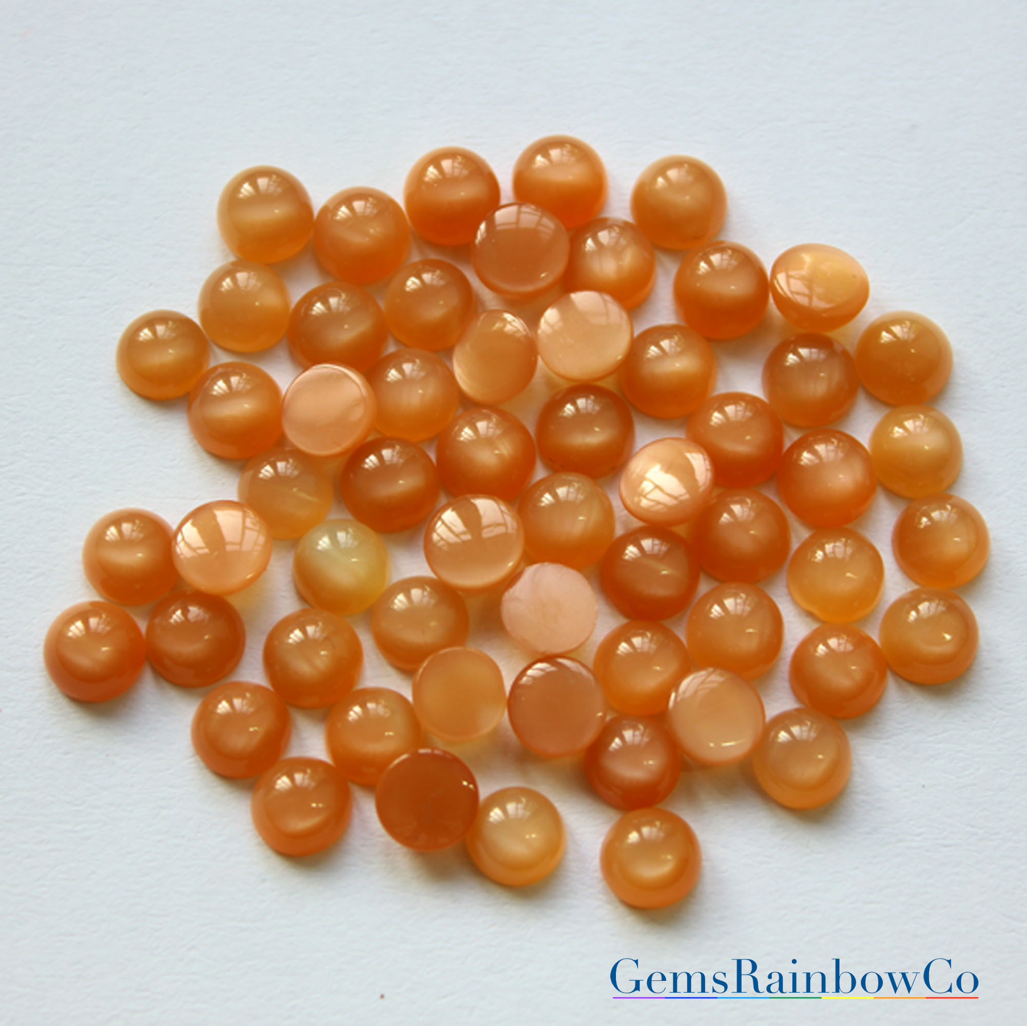 Ampearlbeads Orange Moonstone Beads Faceted Natural Gemstone beads