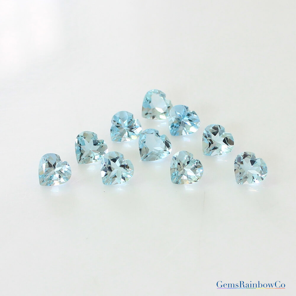 Aquamarine Heart Gems