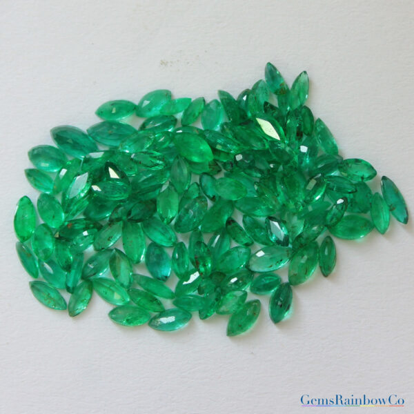 100% Natural Emerald Marquise, Green Zambian Emerald
