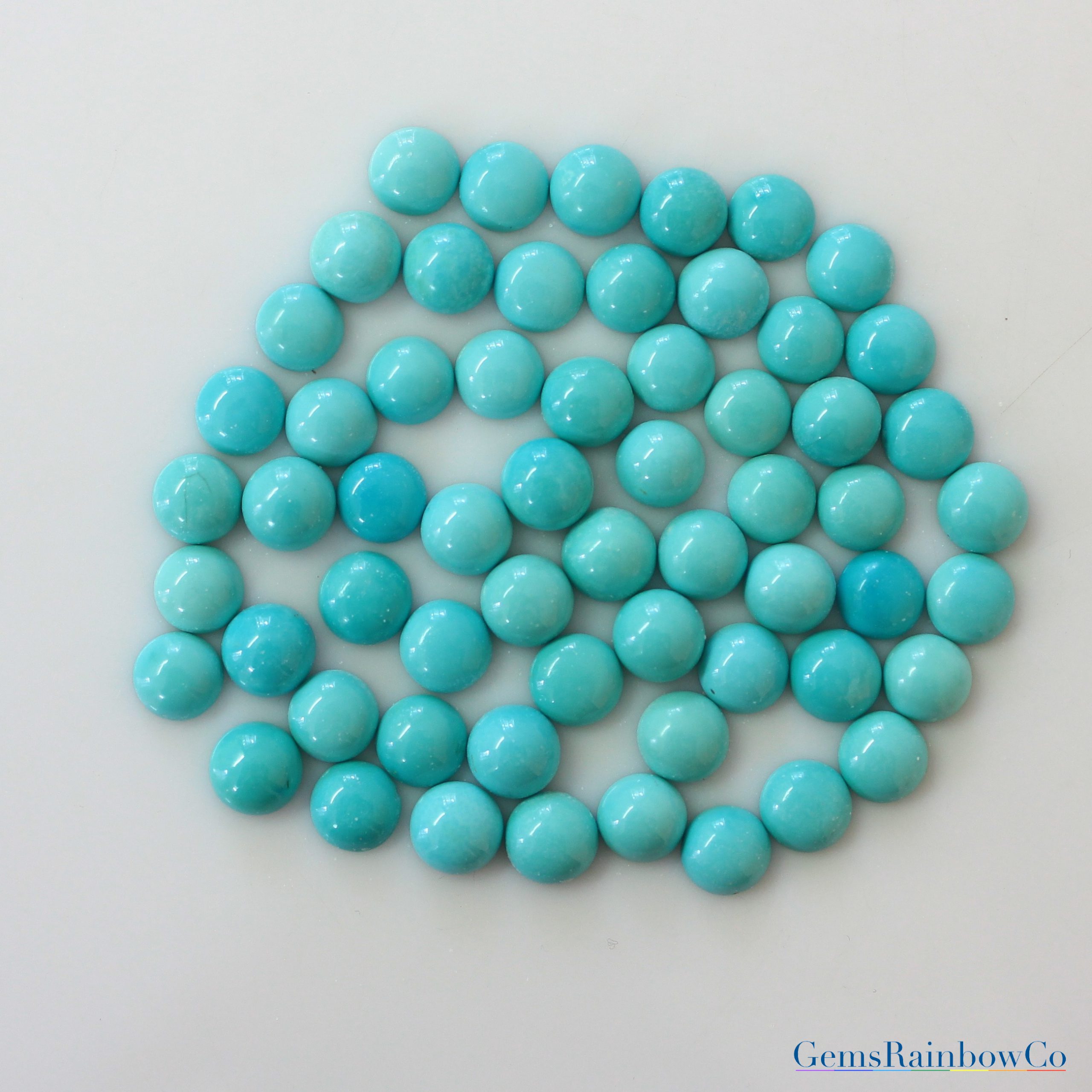 Natural Mm Turquoise Round Cabochons Sleeping Beauty Arizona Mines