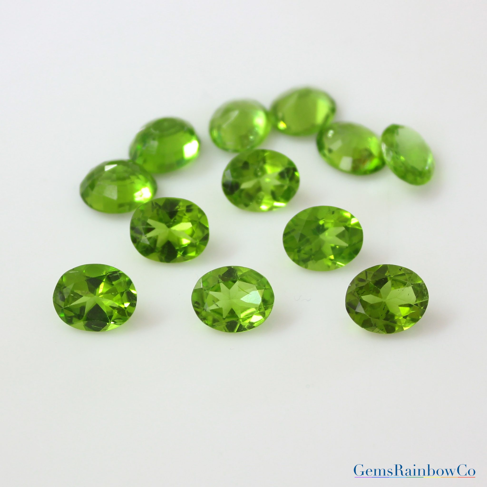 12x10mm and 14x10mm Olive Green Arizona Peridot Oval Faceted Loose ...