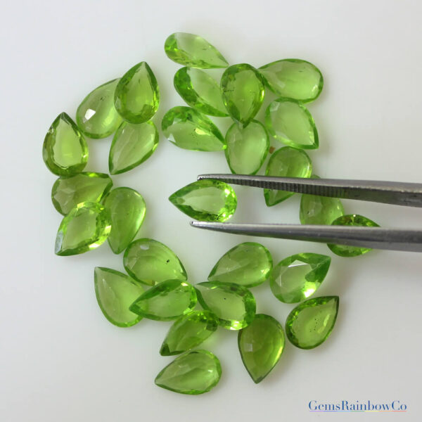 Natural Genuine Peridot AAA Pear Faceted Shape Loose Stone 4x3mm - 10x7mm 