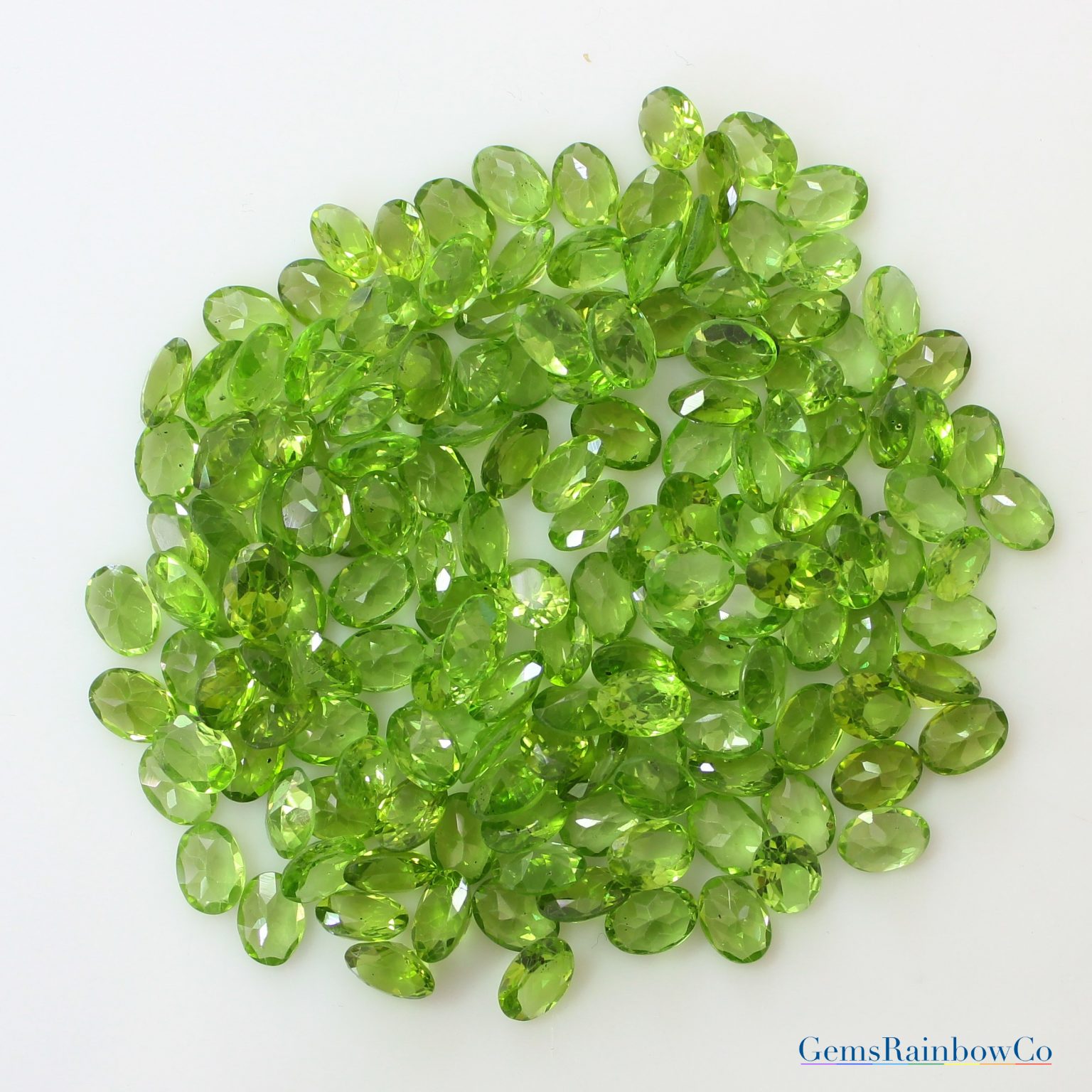 Peridot Green 5x3mm To 7x5mm Oval Loose Gemstone Gemsrainbowco