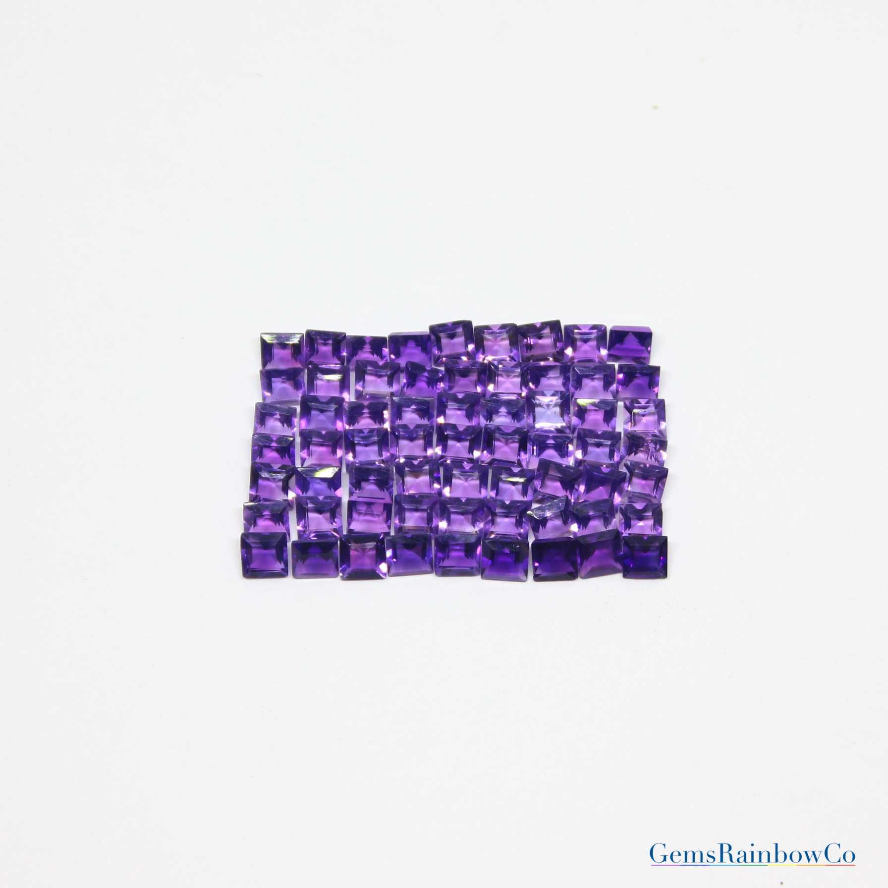 Amethyst_Afri_Fac_Square_4mm_AA_5 Amethyst Stone Square