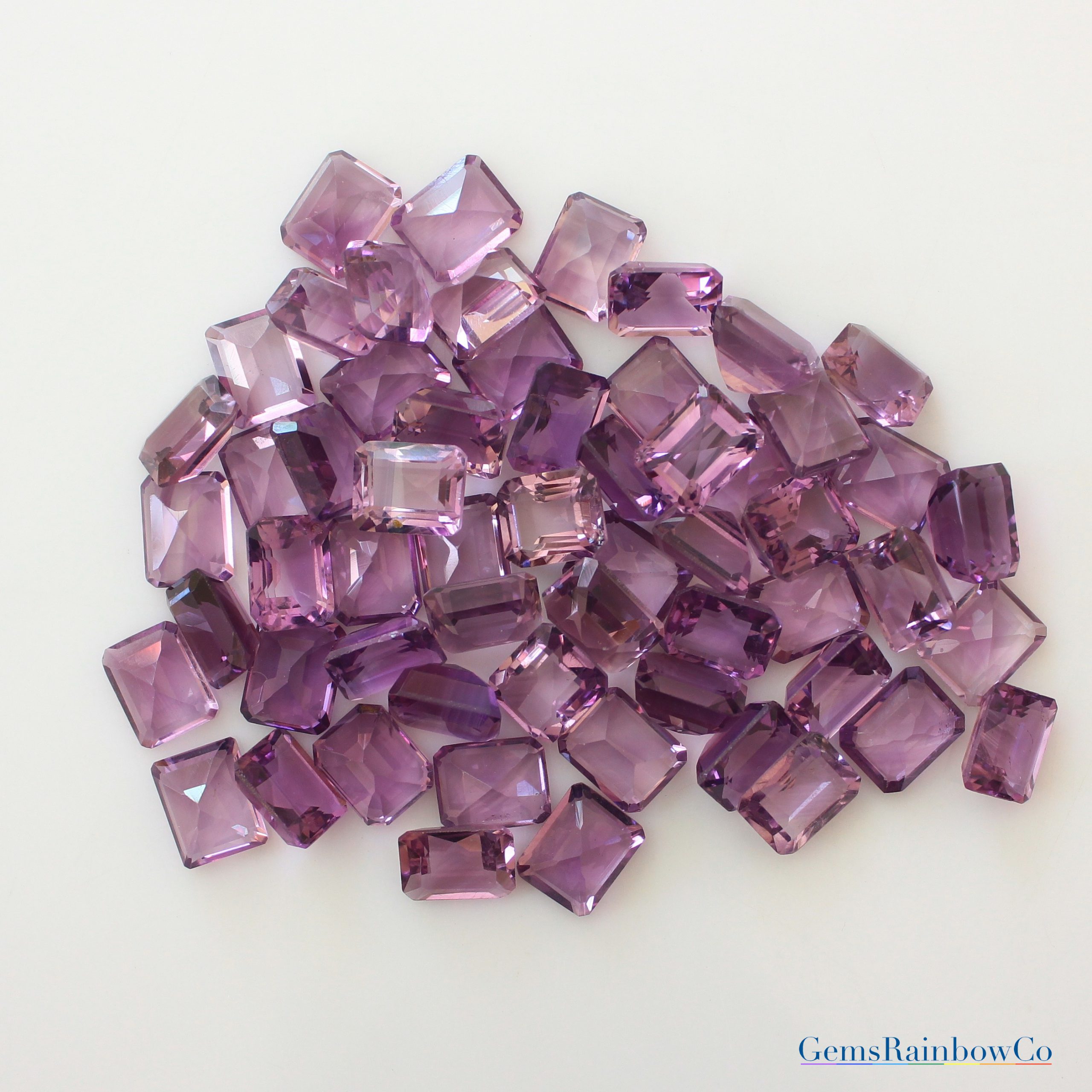 9x7mm and 10x8mm Amethyst Octagon Faceted Loose gemstone Light Purple ...