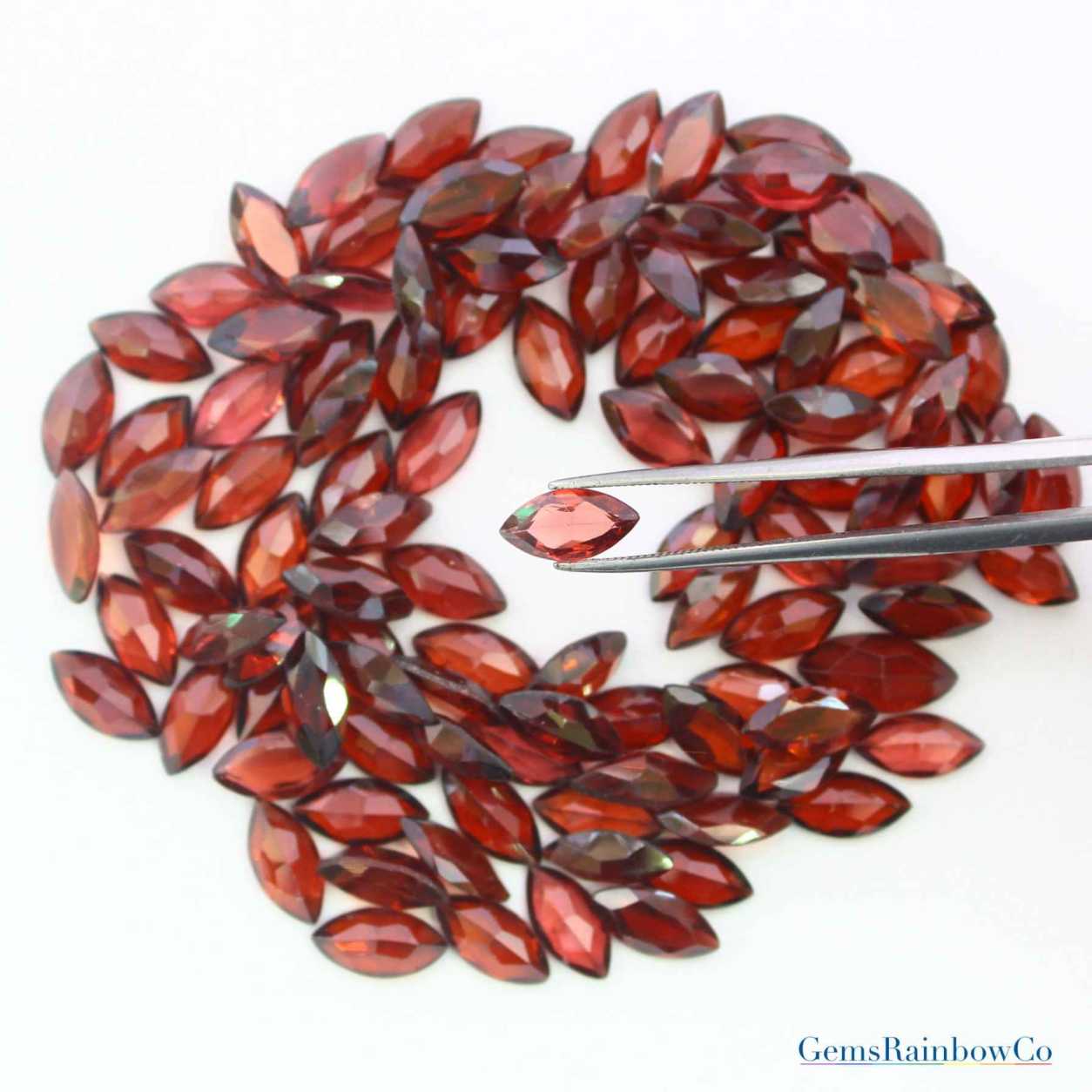 Garnet_Fac_Marquise_5x10mm_AA_3 Garnet Stone Marqu