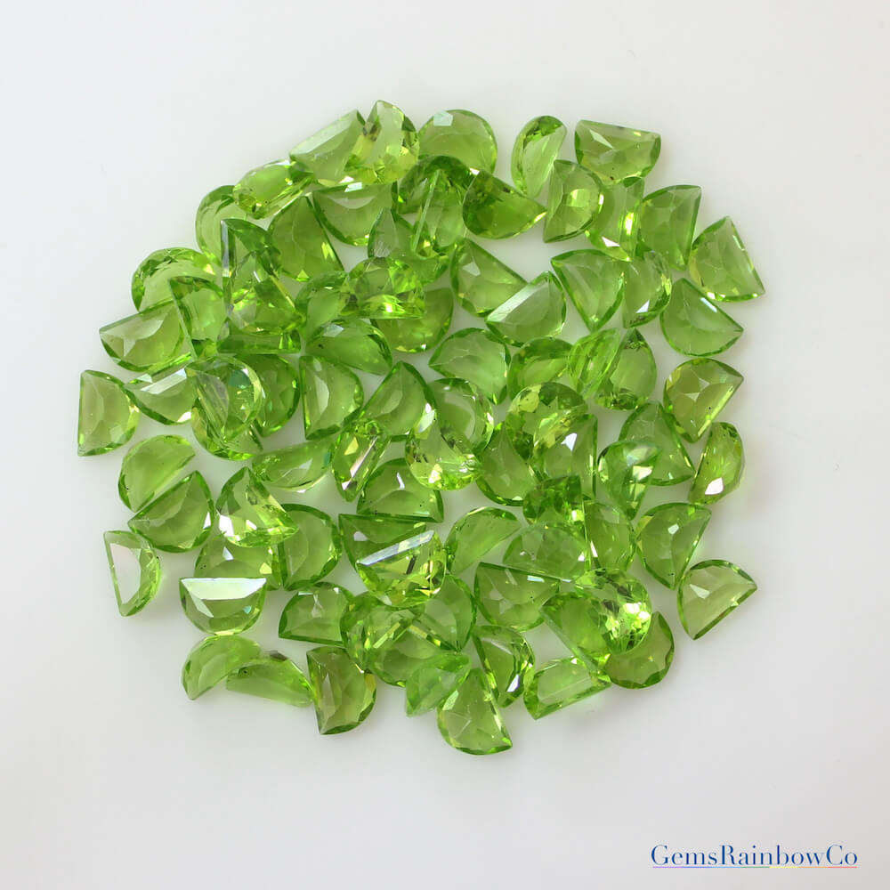 Peridot 7x5 mm D- Shape Green Gemstones | GemsRainbowCo