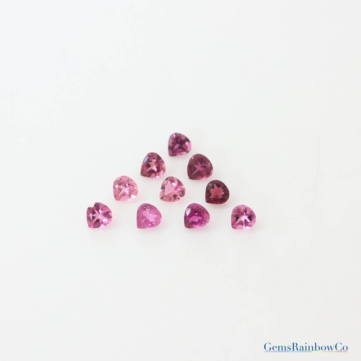 Heart Shape Pink Tourmalines - Calibrated Heart Shape Gemstones