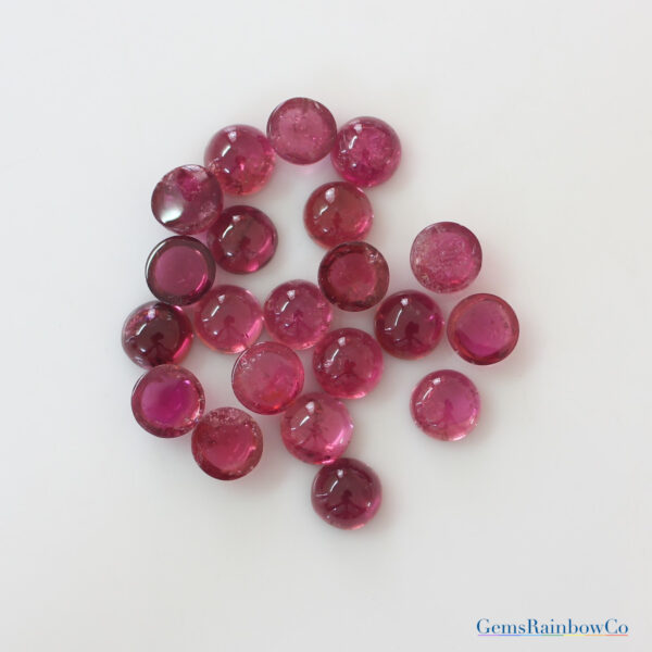 7mm and 8mm Pink Tourmaline Round Cabochon Loose gemstone