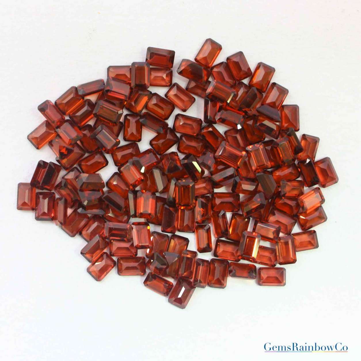 Garnet Faceted Octagon