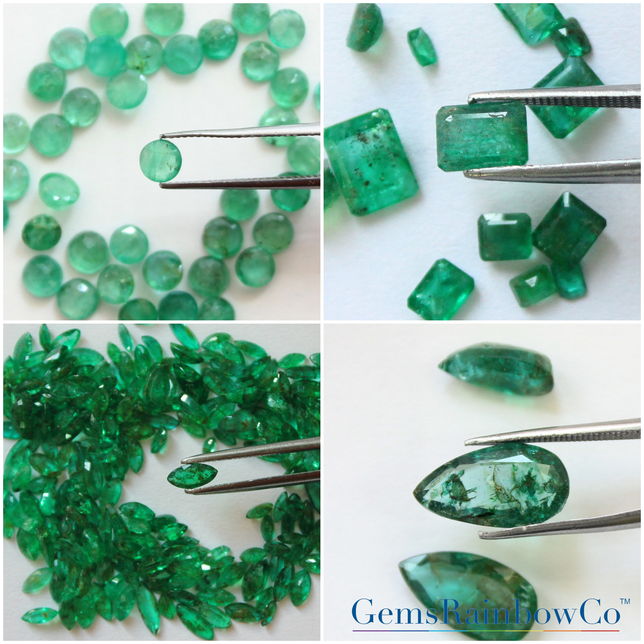 Emerald Green Round 2 mm to 5 mm Loose Gemstone