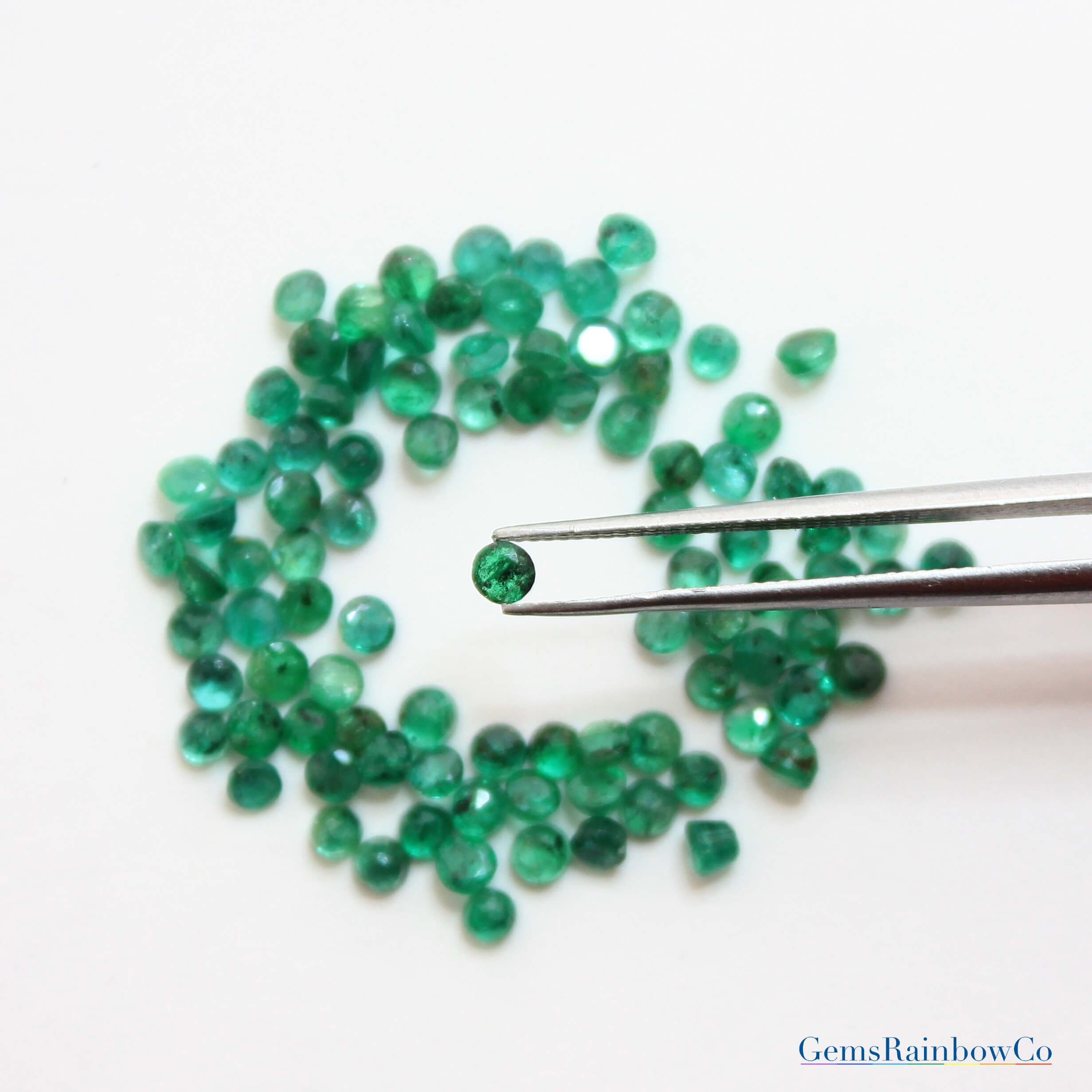 Wholesale Lot 1.5mm to 3mm Round Facet Zambian Emerald Loose Calibrated Gemstone 