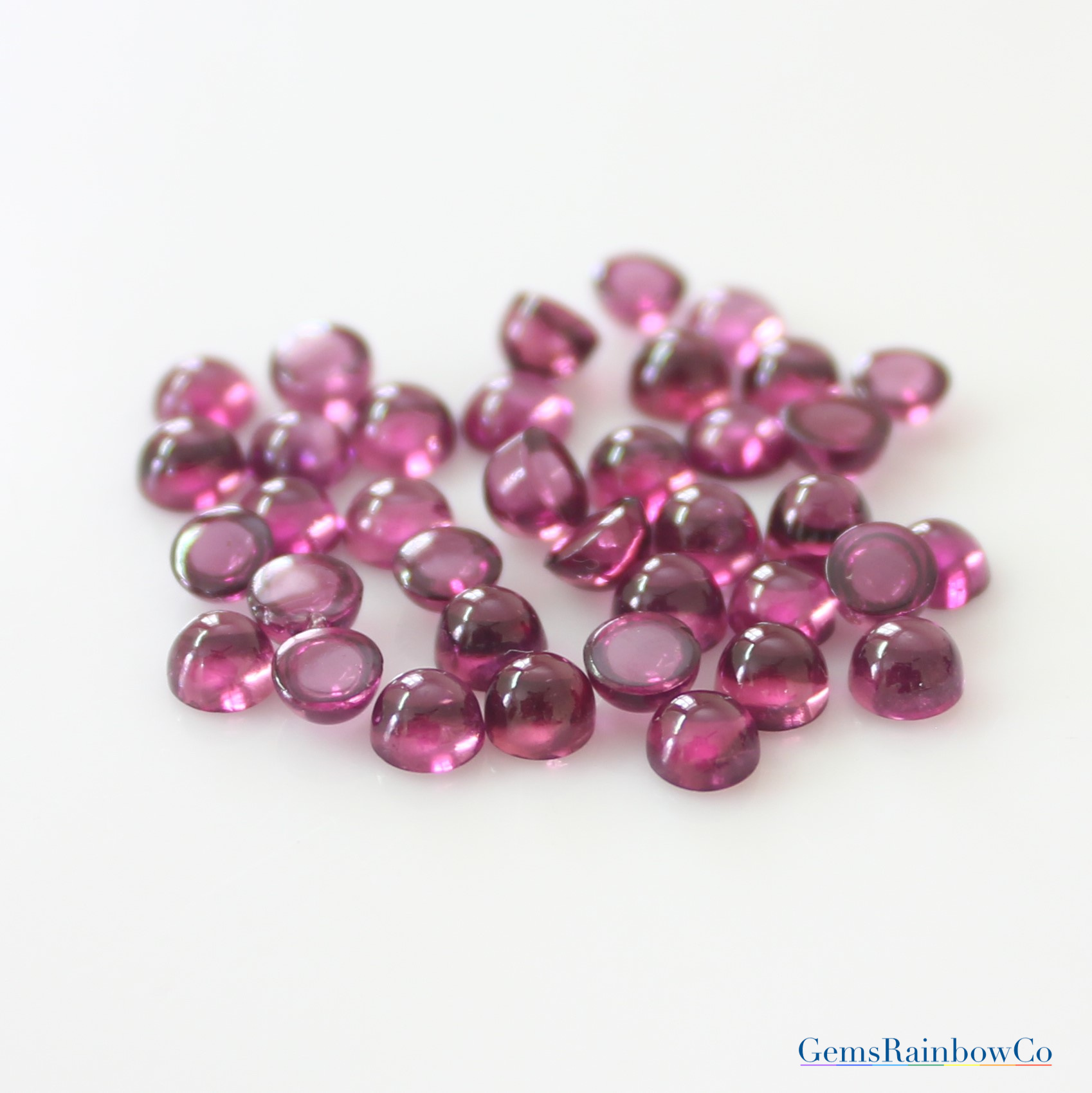Garnet 6mm Round Rose-Cut Cabochon, Natural, Sold by Each