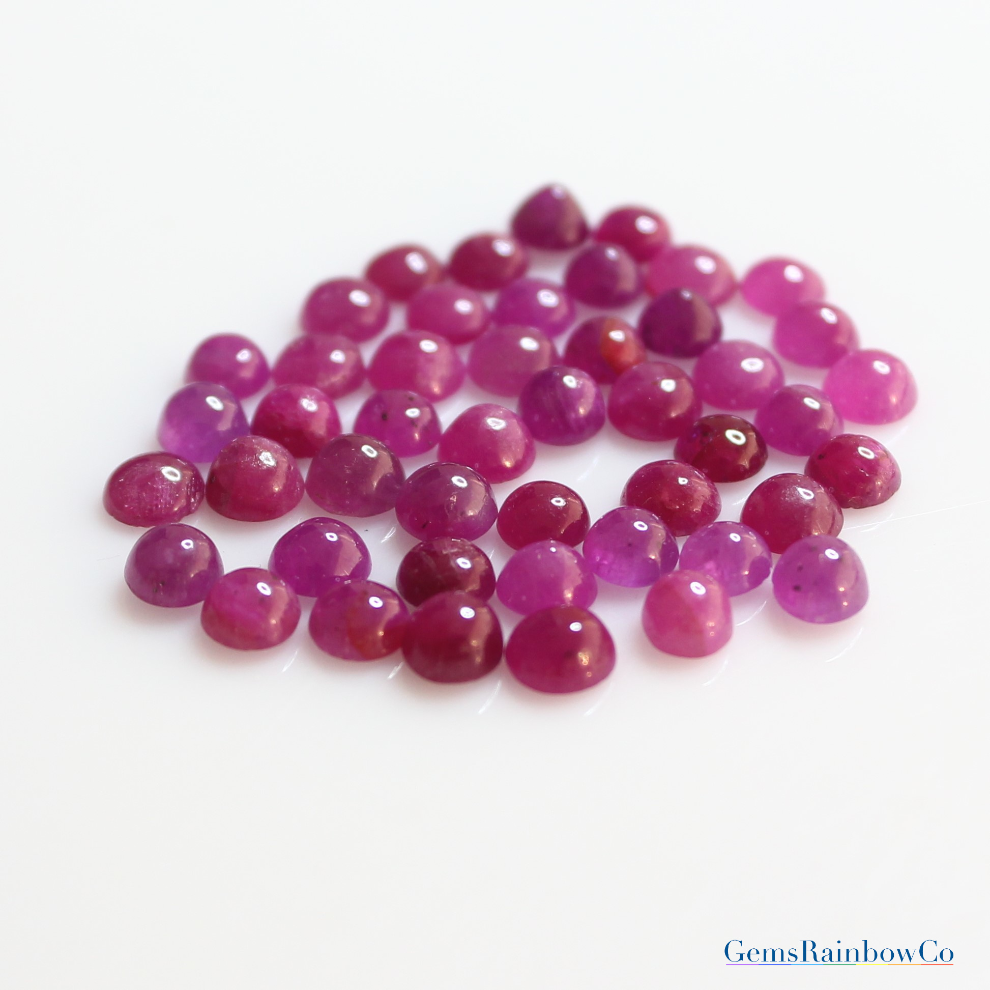 Ruby 3mm & 5mm Round Loose Gemstones