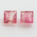 8 mm Pink Natural Tourmaline Square pair set, TCW: 4.96 ct, Natural loose gemstone