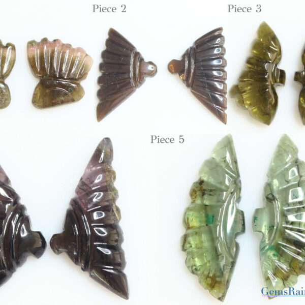 Tourmaline carved Butterfly Wings