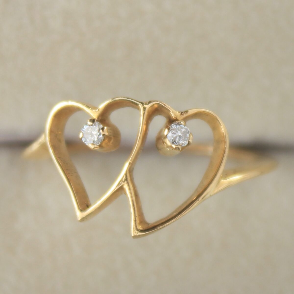 Two Heart Diamond Ring