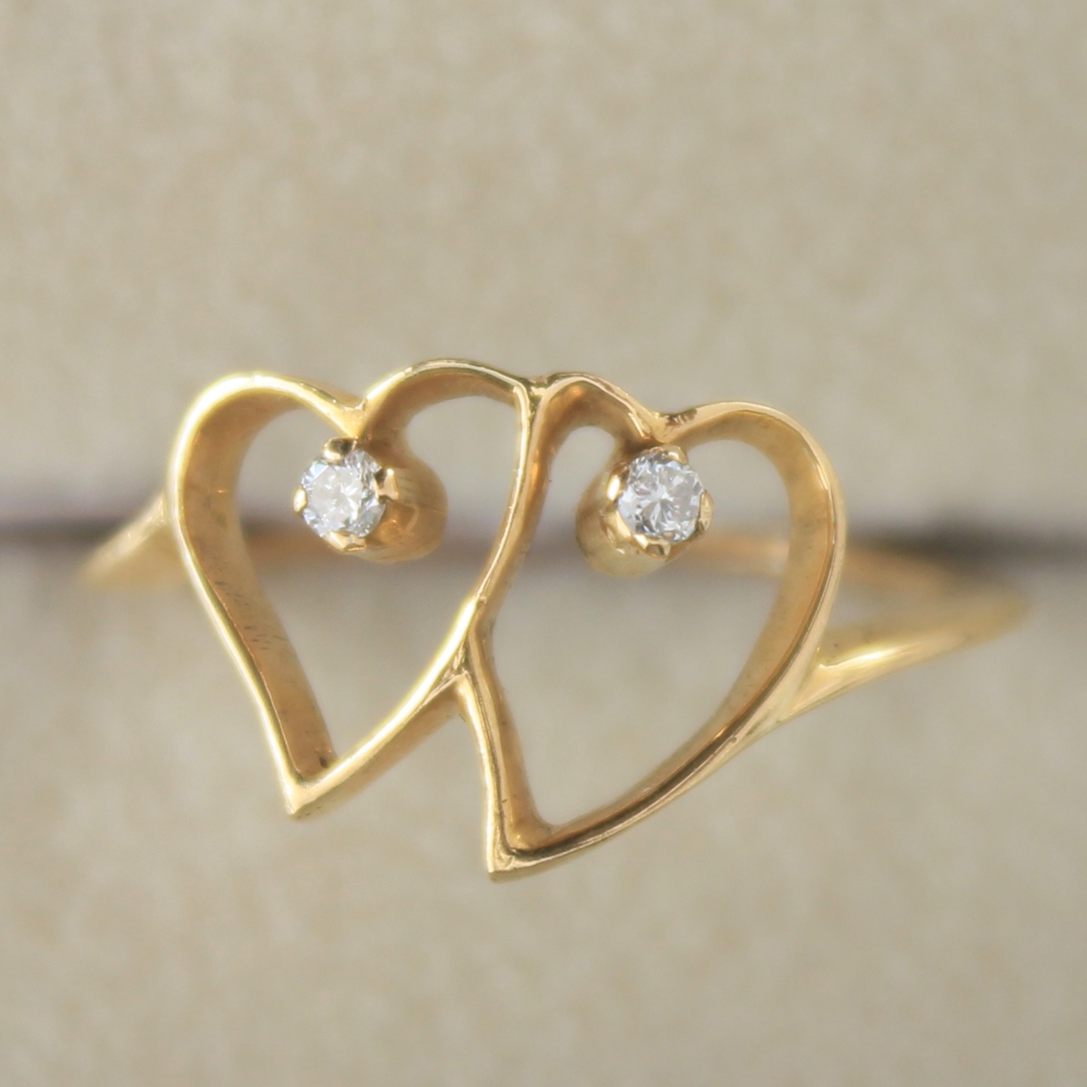 Buy Unique 14K Gold Double Heart Ring | PC Chandra Jewellers