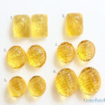 Citrine Oval Shape Carving, Natural Loose Gemstone, Citrine Carving Pairs, Hand Made Gemstone.