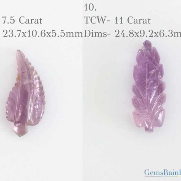 Amethyst Carving Leaf Shape,Natural Loose Gemstone | GemsRainbowCo