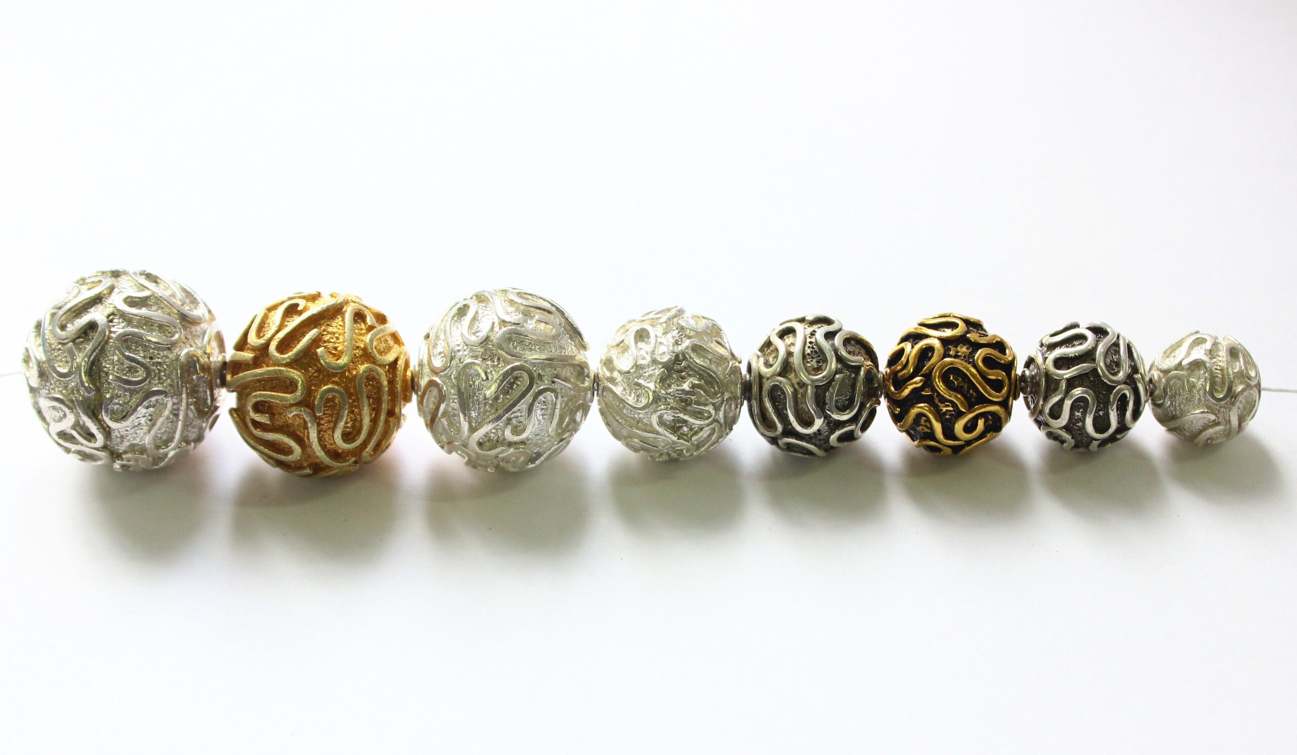 Bali Sterling silver beads, oxidised silver and| GemsRainbowCo