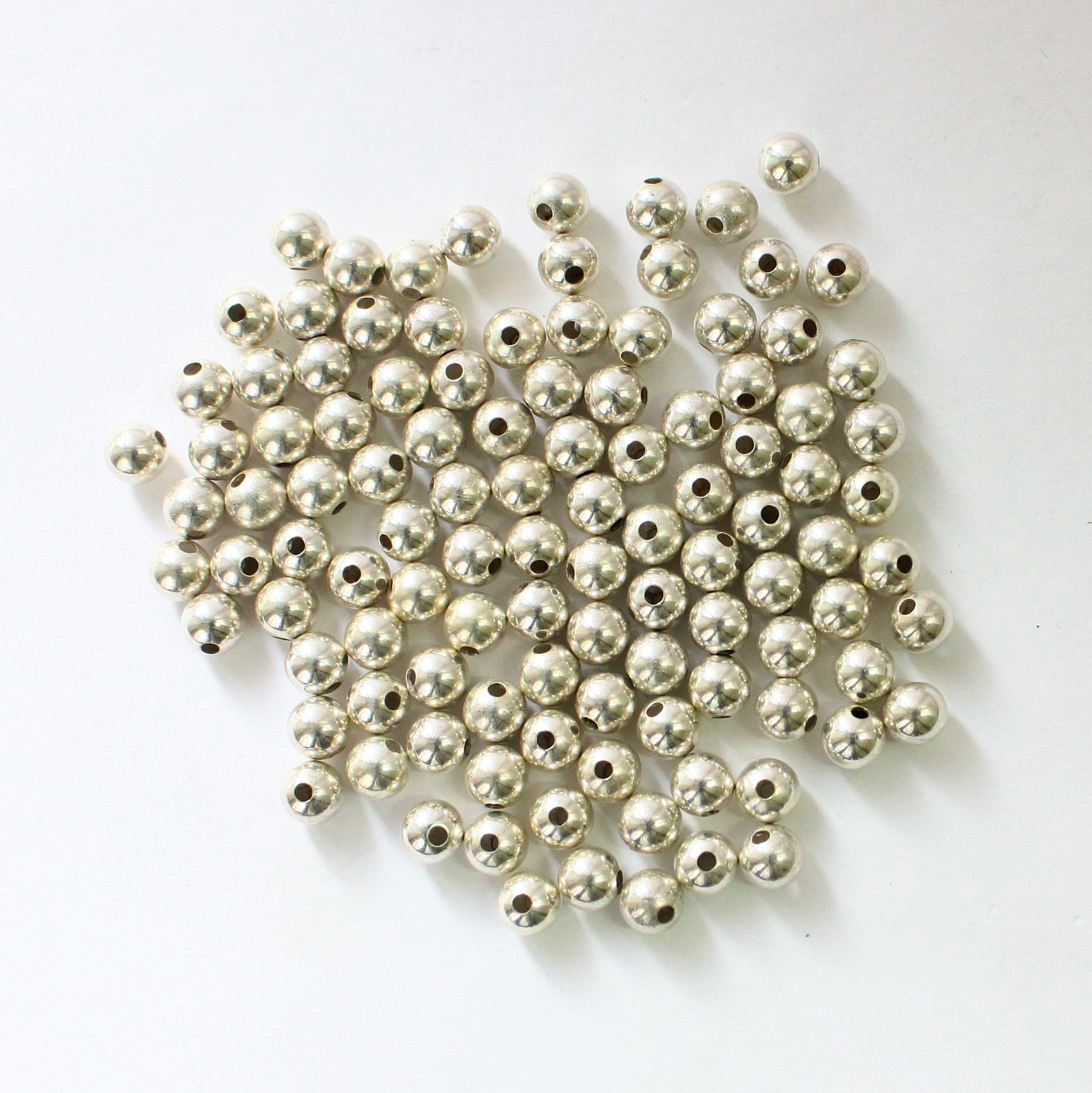 Silver Spacer Beads, Silver Beads, Sterling Silver Bead, Metal Beads, Silver Flatten Beads, Jewelry Supplies